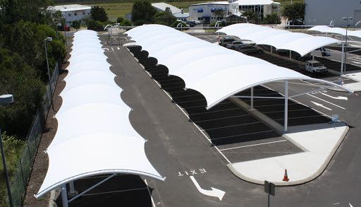 Infinity Mall Car Parking Shade – Car Parking Shades tensile structure in Noida, UP by ArcShades