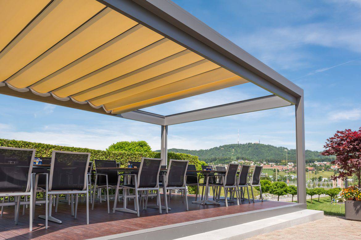 Retractable Roofs tensile structure by ArcShades