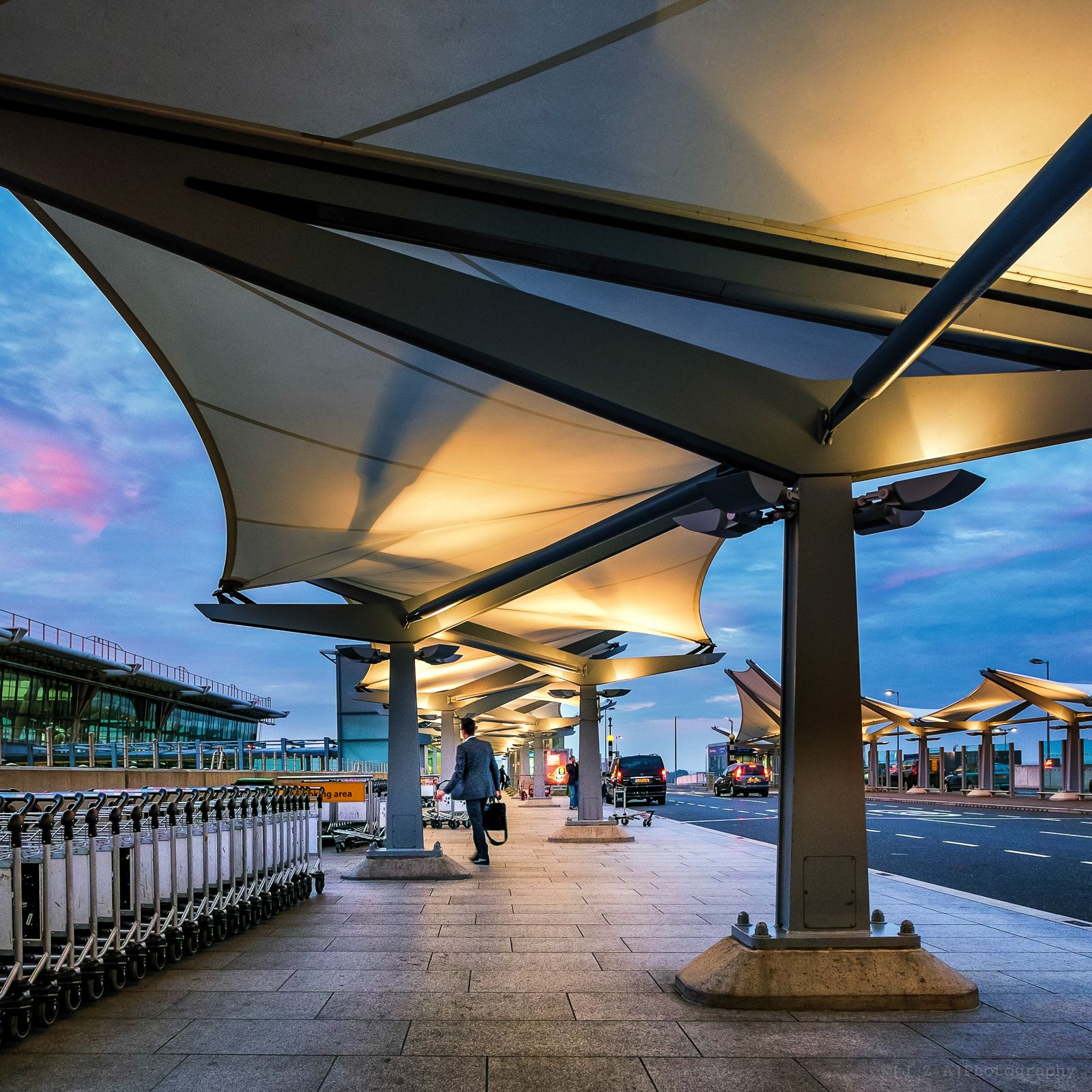 Walkway & Courtyard Shades tensile structure by ArcShades